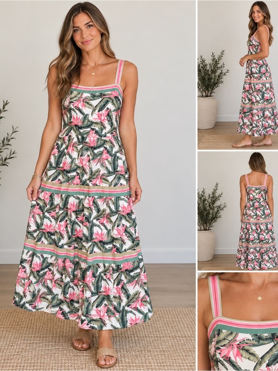 LOFT Dresses & Skirts - NWT! LOFT Multicolor Floral Linen Blend Maxi Dress 10